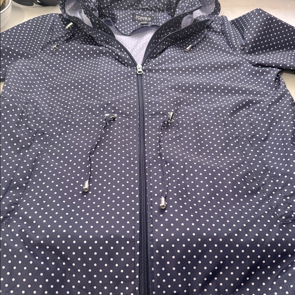 Jones New York Navy Micro Dot Packable Jacket Windbreaker Rain
Jacket Sz XL NWOT - Picture 7 of 13